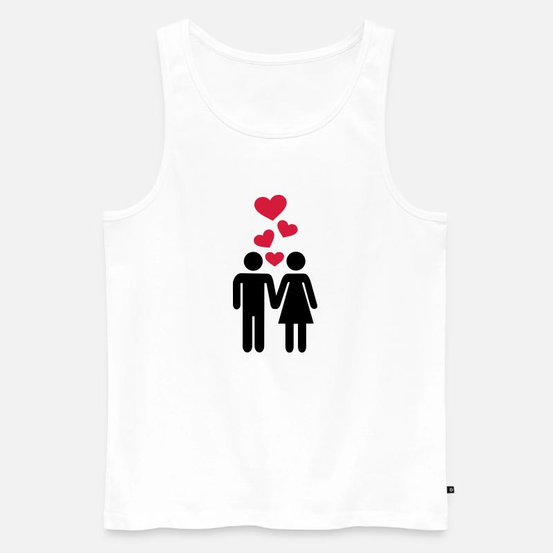 Paar Liebe - Männer Premium Bio Tank Top - Weiß