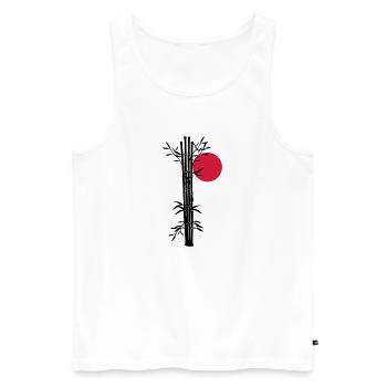 sonne bambus japanisch chinesisch baum pflanze sil - Männer Premium Bio Tank Top - Weiß - Vorne - Michal (187cm)
