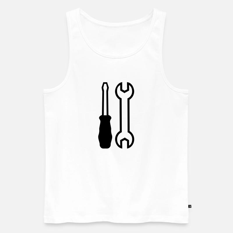 Werkzeug - Männer Premium Bio Tank Top - Weiß