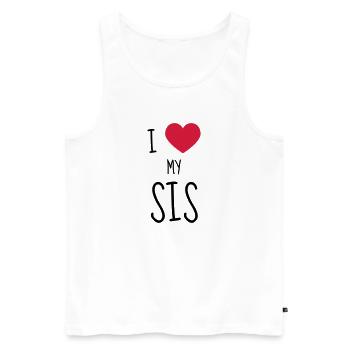 Sis Sister Soeur Schwester Sœur Friend Family - Men's Premium Organic Tank Top - white - Front - Michal (187cm)
