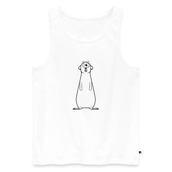 Meerkats witty doof - Men's Premium Organic Tank Top - white - Front - Michal (187cm)