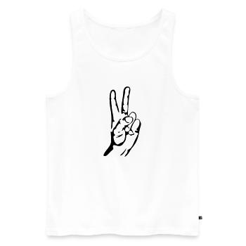 hand design peace - Männer Premium Bio Tank Top - Weiß - Vorne - Michal (187cm)