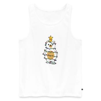 Arbre de Noël de l’ours polaire - Débardeur bio Premium Homme - blanc - Devant - Michal (187cm)