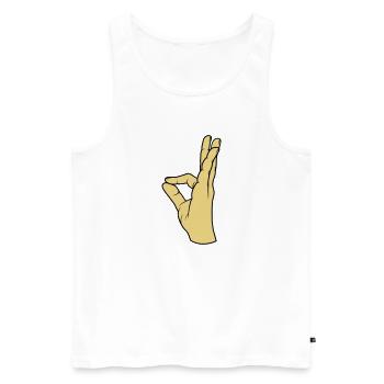 Perfekt sehr lecker Handgeste - Männer Premium Bio Tank Top - Weiß - Vorne - AI Model Male 178 light (178cm)