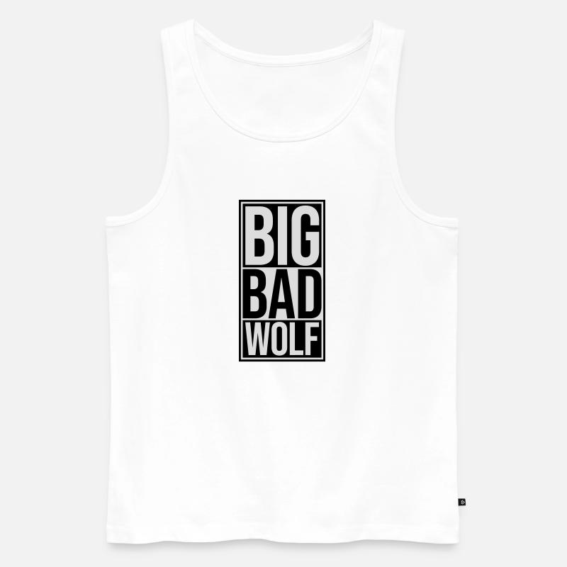 big bad wolf Zitat - Männer Premium Bio Tank Top - Weiß