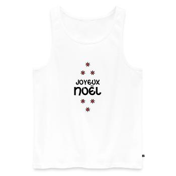 NOËL. ANNEE. ANNIVERSAIRE. RETRAITE. PAPA. MAMAM. - Débardeur bio Premium Homme - blanc - Devant - Michal (187cm)