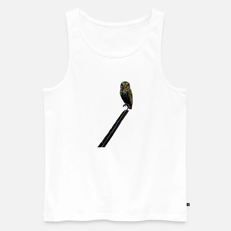 eine Eule - Männer Premium Bio Tank Top - Weiß