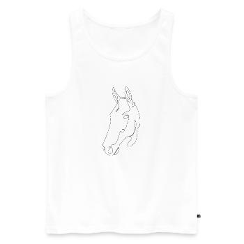 Pferdekopf Deluna - Männer Premium Bio Tank Top - Weiß - Vorne - Michal (187cm)