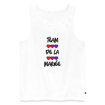JUST MARRIED. EVJF. SAINT VALENTIN. COUPLE - Débardeur bio Premium Homme - blanc - Devant - Michal (187cm)