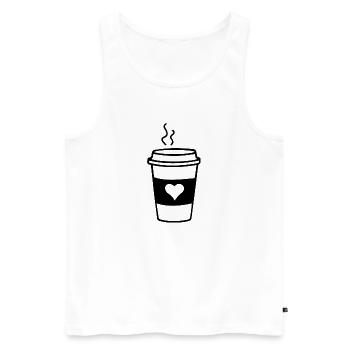 Kaffeebecher Liebe - Männer Premium Bio Tank Top - Weiß - Vorne - Michal (187cm)