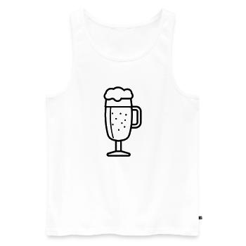 Bière - Débardeur bio Premium Homme - blanc - Devant - Michal (187cm)