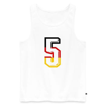 Nummer 5 Deutschland Trikot Zahl 5 Jahre - Männer Premium Bio Tank Top - Weiß - Vorne - Michal (187cm)