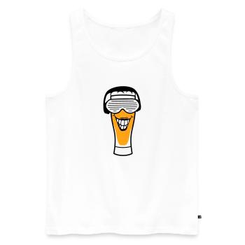 Fête Bière Casque Verre d’alcool Boisson - Débardeur bio Premium Homme - blanc - Devant - Michal (187cm)