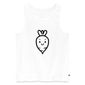 Karotte - Männer Premium Bio Tank Top - Weiß - Vorne - AI Model Male 178 light (178cm)