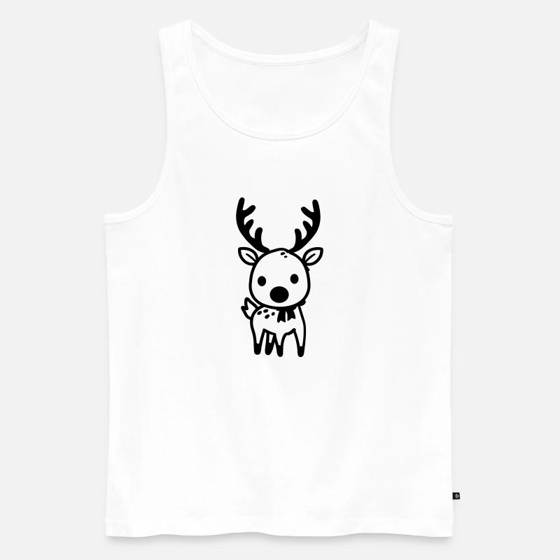 Hirsch - Männer Premium Bio Tank Top - Weiß