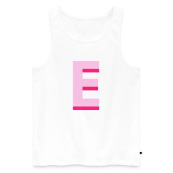 Pop und moderner rosa Buchstabe e - Männer Premium Bio Tank Top - Weiß - Vorne - AI Model Male 178 light (178cm)
