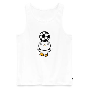 Ente spielt Fußball Kopfball Ball Kopf balancieren - Männer Premium Bio Tank Top - Weiß - Vorne - Michal (187cm)
