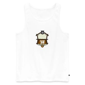 vintage - Débardeur bio Premium Homme - blanc - Devant - Michal (187cm)
