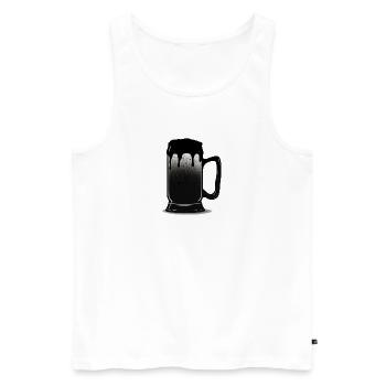 Silhouette de tasse de bière noire - Débardeur bio Premium Homme - blanc - Devant - Michal (187cm)