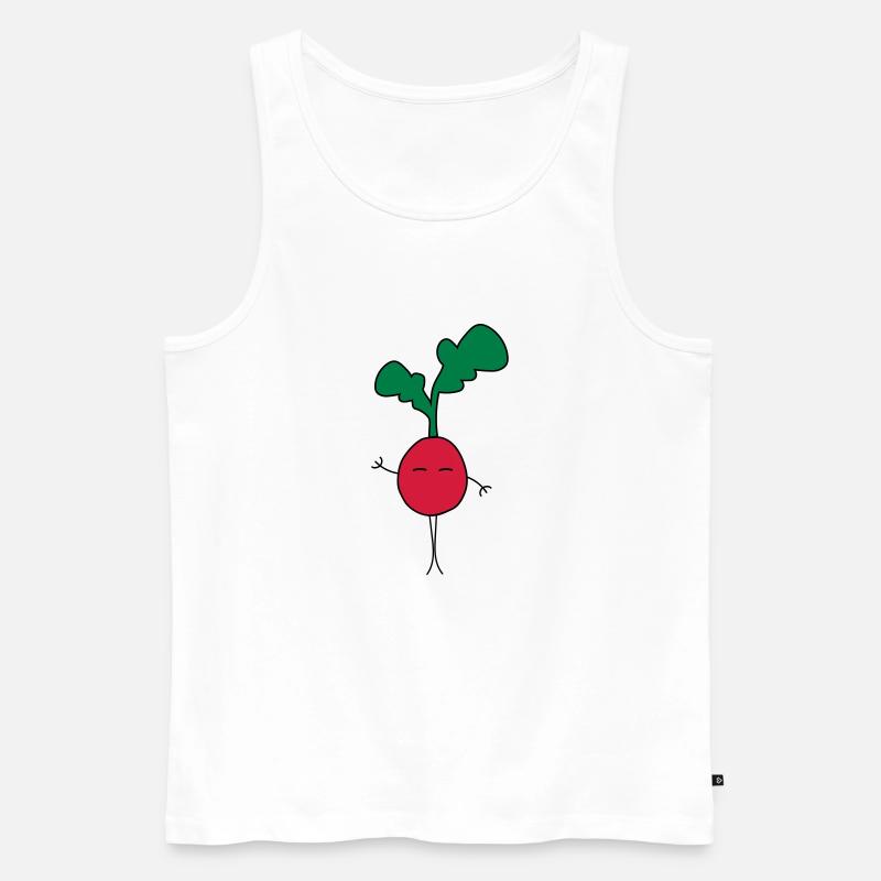 Radieschen Doodle - Männer Premium Bio Tank Top - Weiß