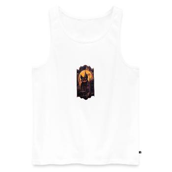 niedliche katze um eine kirche - Männer Premium Bio Tank Top - Weiß - Vorne - AI Model Male 178 light (178cm)