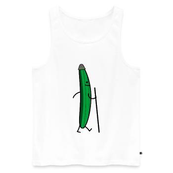 Wandering cucumbe - Men's Premium Organic Tank Top - white - Front - Michal (187cm)