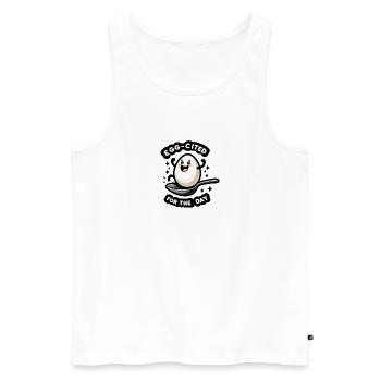 Egg-cited for the Day - Men's Premium Organic Tank Top - white - Front - AI Model Male 178 light (178cm)