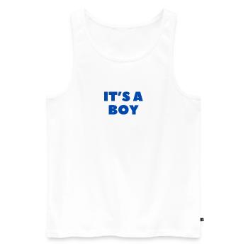 It's a Boy - Es ist ein Junge - Gender Reveal - Men's Premium Organic Tank Top - white - Front - Michal (187cm)