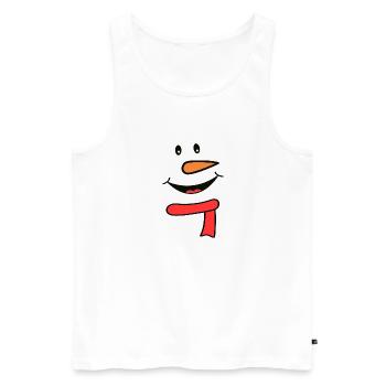 Snowman face with scarf - Men's Premium Organic Tank Top - white - Front - Michal (187cm)