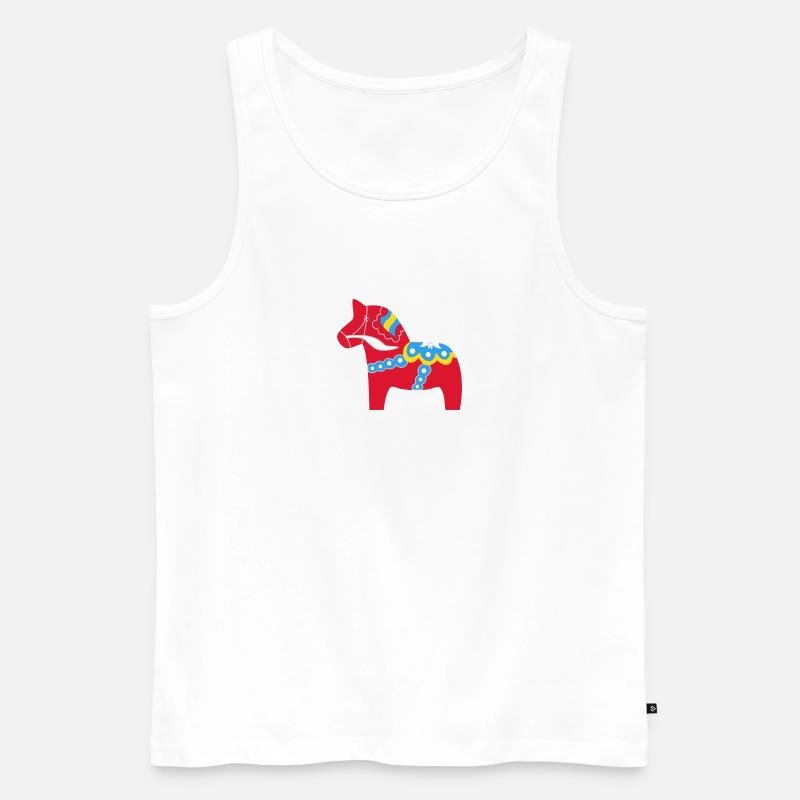 Dala-Pferd - Männer Premium Bio Tank Top - Weiß