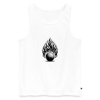 Golfball Abschlag im feurigen Flammen Style - Männer Premium Bio Tank Top - Weiß - Vorne - AI Model Male 178 light (178cm)