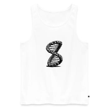 Verdrehte Möbiusschleife Kette DNA Möbiusband - Männer Premium Bio Tank Top - Weiß - Vorne - AI Model Male 178 light (178cm)