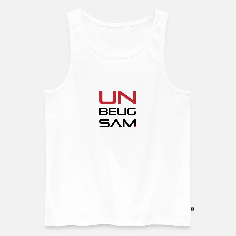 UNBEUGSAM schwarz-rot - Männer Premium Bio Tank Top - Weiß