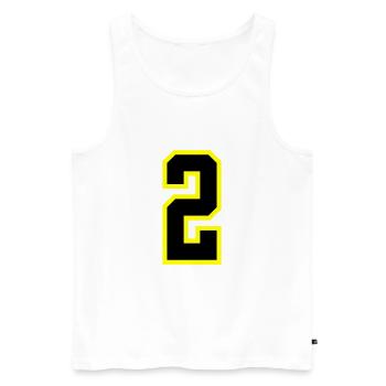 Justaucorps à 2 chiffres - Débardeur bio Premium Homme - blanc - Devant - Michal (187cm)