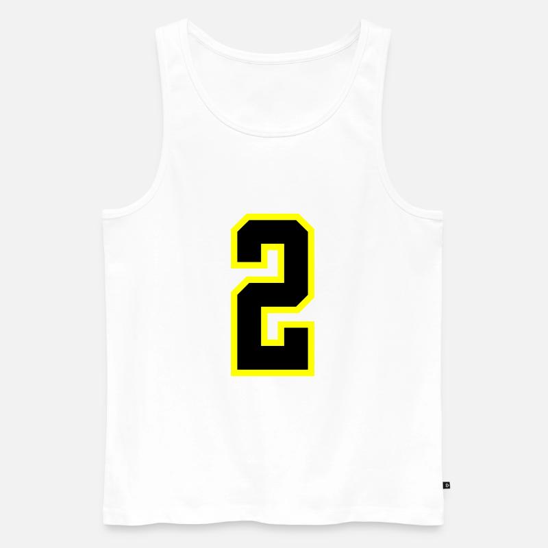 2 Zahl Trikot - Männer Premium Bio Tank Top - Weiß