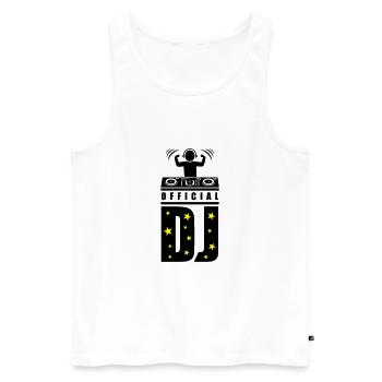 DJ Turntables Disc Jockey Party - Männer Premium Bio Tank Top - Weiß - Vorne - Michal (187cm)