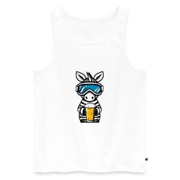 Bière Zebra Ski - Débardeur bio Premium Homme - blanc - Devant - AI Model Male 178 light (178cm)