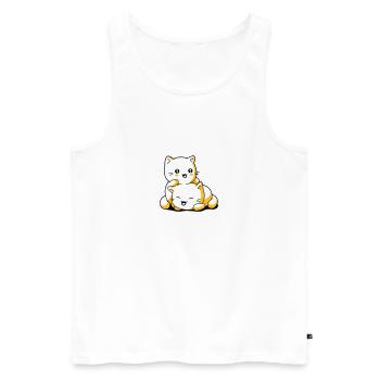 Chatons kawaii chat - Débardeur bio Premium Homme - blanc - Devant - AI Model Male 178 light (178cm)
