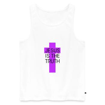 jesus is the truth - Männer Premium Bio Tank Top - Weiß - Vorne - AI Model Male 178 light (178cm)