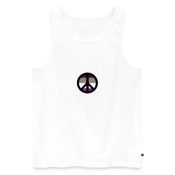 Signe de paix asexué Hippie LGBT - Débardeur bio Premium Homme - blanc - Devant - Michal (187cm)