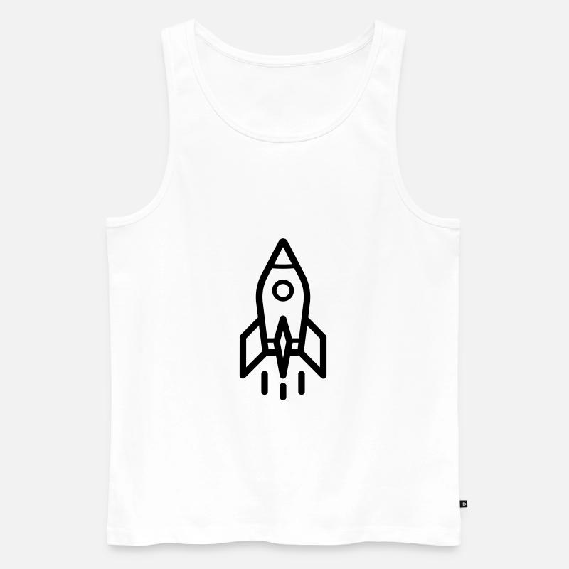 Rakete - Männer Premium Bio Tank Top - Weiß