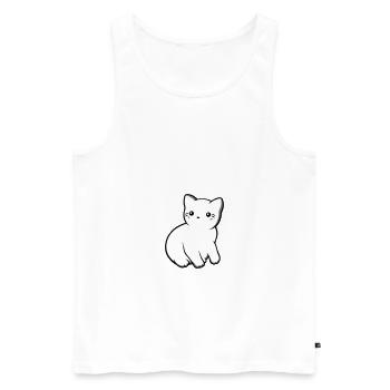 Kätzchen - Männer Premium Bio Tank Top - Weiß - Vorne - AI Model Male 178 light (178cm)