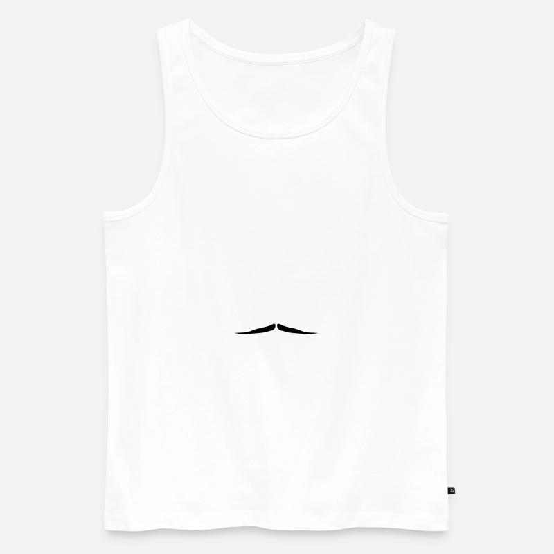 Schnurrbart - Männer Premium Bio Tank Top - Weiß