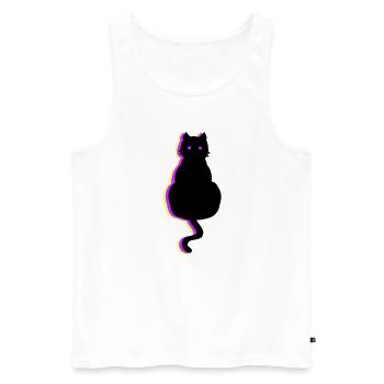 Leuchtkatze pink - Männer Premium Bio Tank Top - Weiß - Vorne - AI Model Male 178 light (178cm)