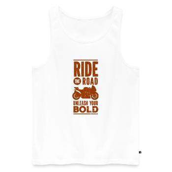 Motorcycle Motocross Bike Racing Motorsport - Men's Premium Organic Tank Top - white - Front - Michal (187cm)