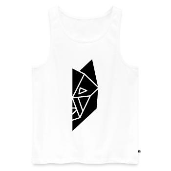 wolf half face2 - Männer Premium Bio Tank Top - Weiß - Vorne - Michal (187cm)
