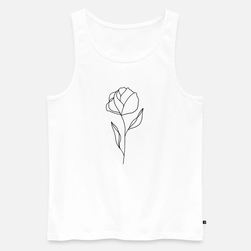 Blume gezeichnet - Männer Premium Bio Tank Top - Weiß