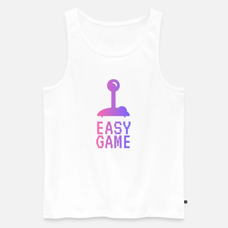 Easy Pixel Gradient Game - Männer Premium Bio Tank Top - Weiß