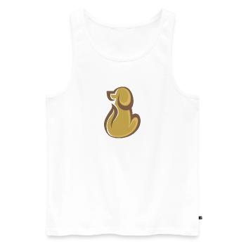 Hund - Männer Premium Bio Tank Top - Weiß - Vorne - Michal (187cm)