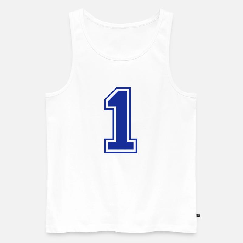 1 - Nummer - Zahl - Männer Premium Bio Tank Top - Weiß